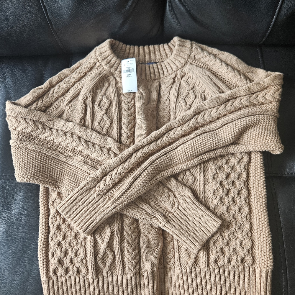 GAP Tan Cable Knit Sweater NWT